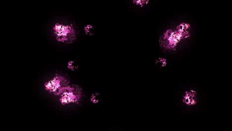 Bunte-Rauchpulver-Explosionspartikel-Farbexplosionseffekte-Auf-Schwarzem-Hintergrund